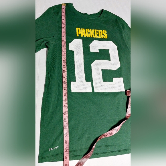 ⭐️5/$25 Green Bay Packers Dri Fit Nike Tee Shirt Med Athletic Green #12 Rogers - Picture 5 of 5